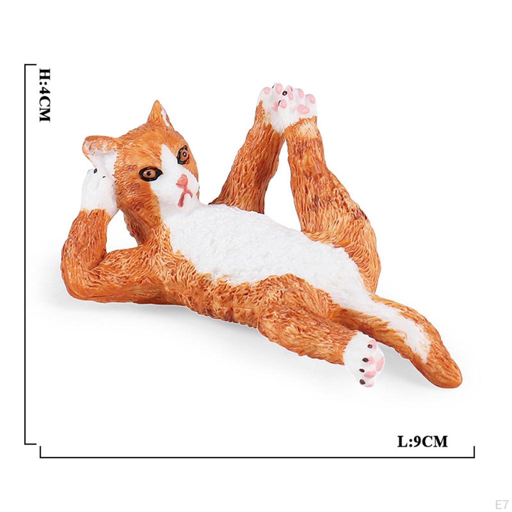 Cat Figurines Artifical Realistic Small Figures Toy, Figurine for Decor Birthday Gift Cake