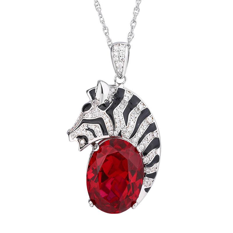 Autumn And Winter Jewelry Copper Bottom Gold-Plated Zebra Light Luxury Personality Exaggerated Pendant Main Stone 15 * 20