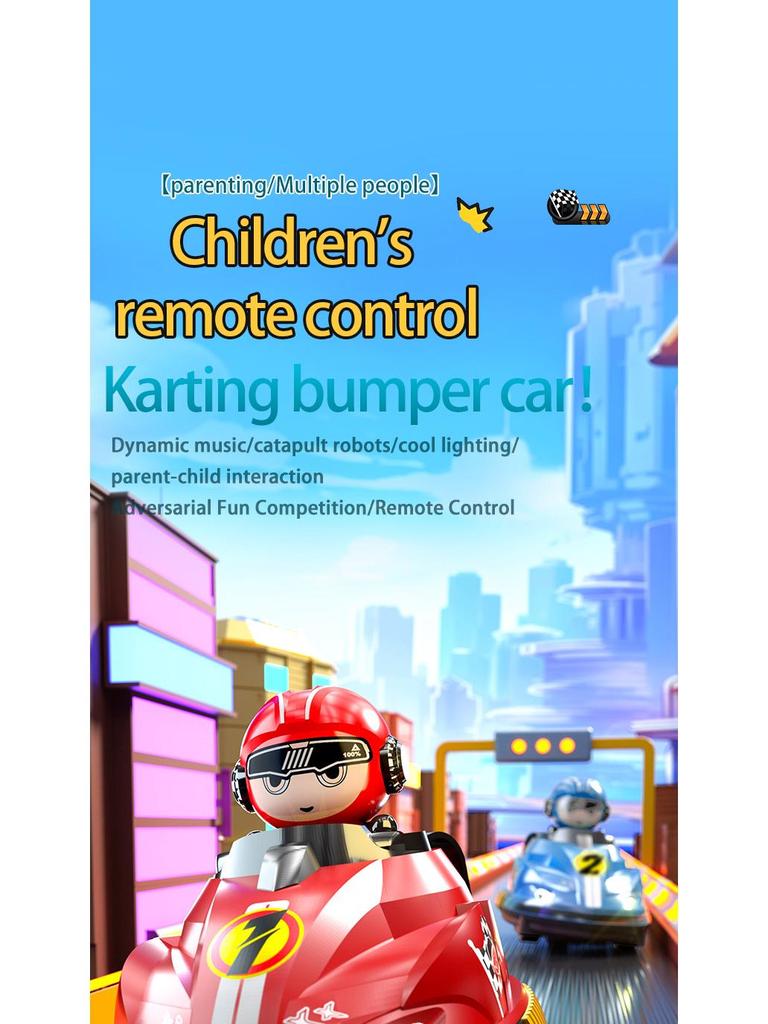 Two-Person Remote Control Bumper Cars: Interactive Drift and Collision Go-Karts for Kids.