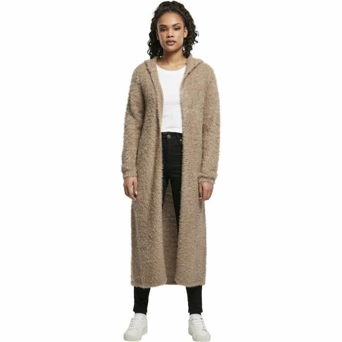 Veste femme Urban Classics hooded feather-grandes tailles - marron