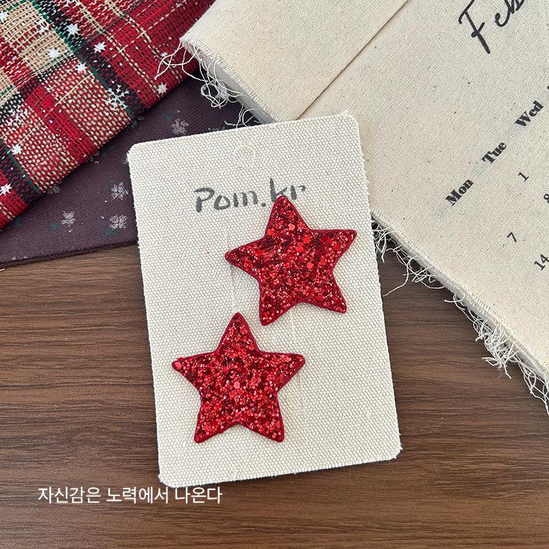 Neuer Süßer und Niedlicher Kinderstil Feiner Glitzernder Fünfzackiger Stern Herz Mode Haarspange Paillettenstern Gebrochene Haarspange Mädchen Haaraccessoire