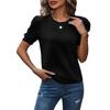 2026 Summer Women's European and American Versatile Puff Sleeve Casual T-shirt