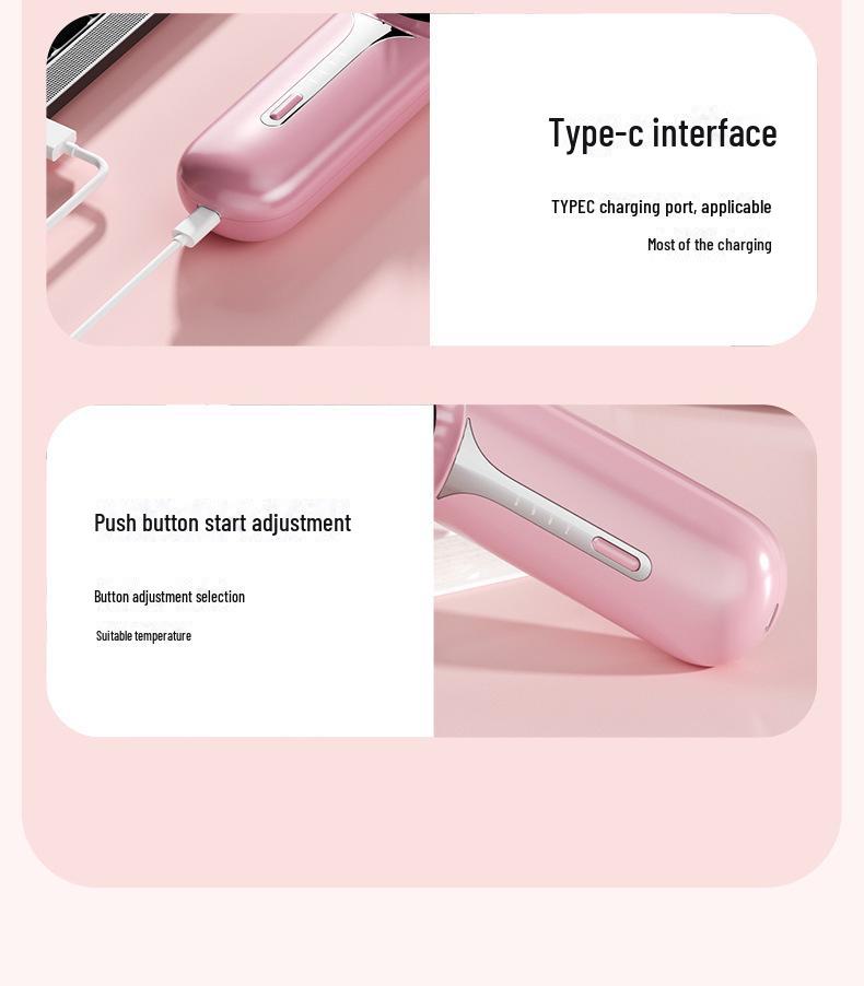 Portable Dual-Purpose Ionic Hair Straightener: Wireless, Non-Damaging, and Rechargeable for Straightening & Curling