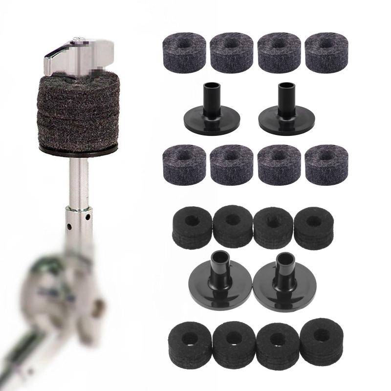 15mm Thick Felt Washers and Plastic Long Flanged Cymbal Sleeves Plastic Long Cymbal Sleeves with Felt Washers
