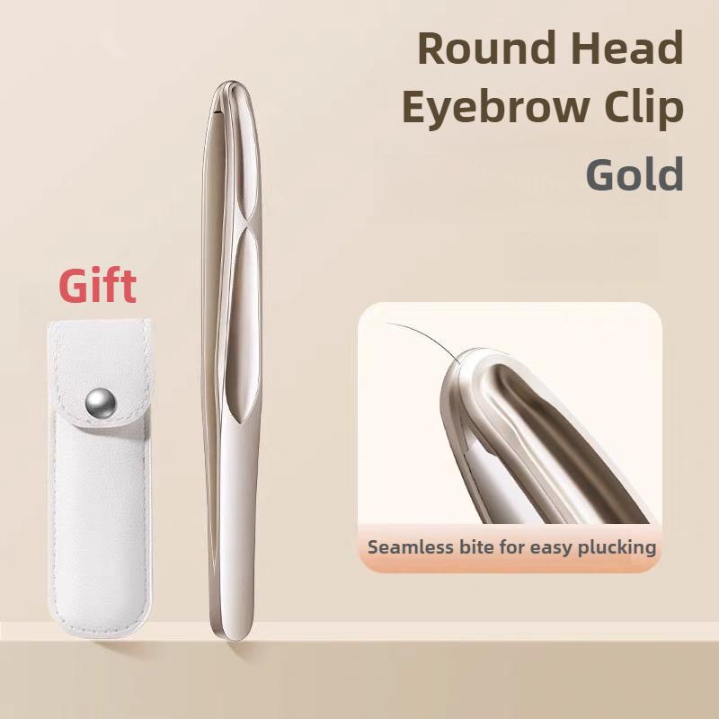 Stainless Steel Tweezers for Eyebrows, Mustache & Beard Trimming Precision Painless Hair Removal Tool with Tight Clamping