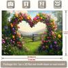 2D Romantic Spring Meadow with Heart Flower Arch Photography Background