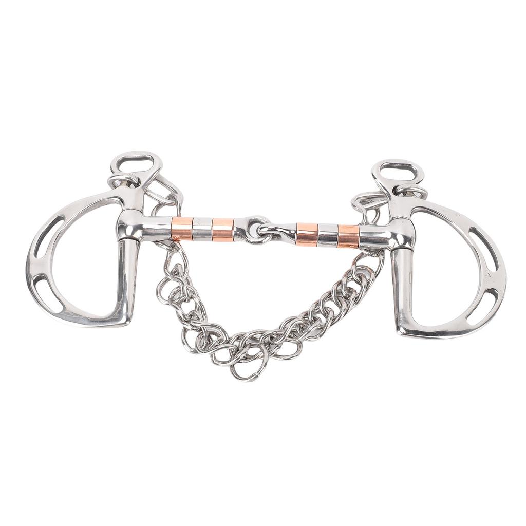 Edelstahl Geschlitzte Snaffle Verbesserte Kontrolle Hohl Gelenkiges Mundstück Pferdegebiss für den Reitsport