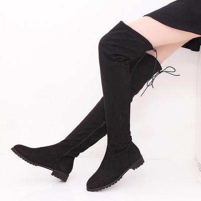 Fashion Over The Knee Μπότες Μαύρες γυναικείες μπότες Σέξι ψηλές μπότες Χειμερινή μπότα ζεστά κορίτσια Χαμηλό τακούνι Γυναικείες ψηλές μπότες μηρού Γυναικείες φθινοπωρινές μακριές μπότες