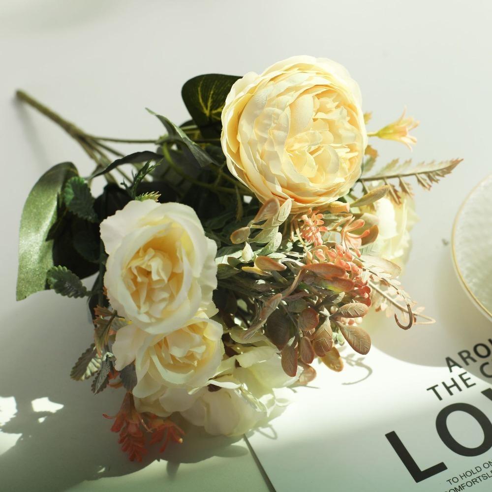 

Искусственные цветы в европейском стиле, шелк, сделай сам, цветочная композиция, декоративные искусственные цветы, большой размер, свадебная цветочная композиция шампанского