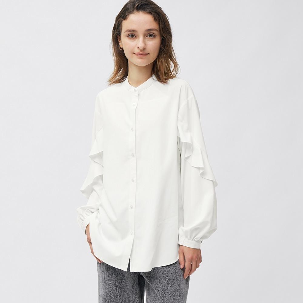 

Блузка с длинными рукавами GU by Uniqlo и оборками на рукавах