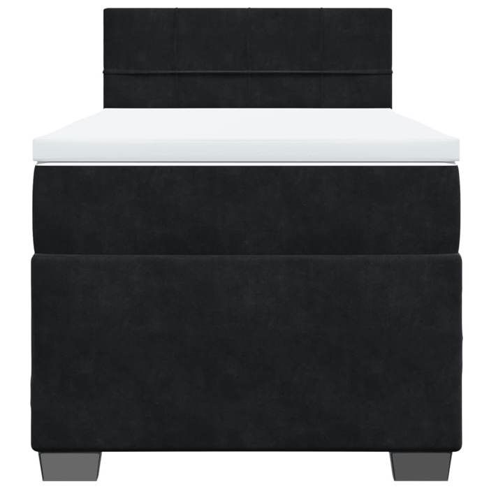 Exclusive House - Slatted Bed Base with Mattress Black 90x190 Cm Velvet