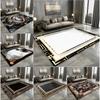 European Style Carpet for Living Room Black Marble Decor Sofa Area Large Rugs Hotel Hall Floor Mats Home Modern Decoration Rugs