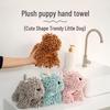 Multifunctional Cartoon Puppy Chenille Plush Toy and Absorbent Hand Towel