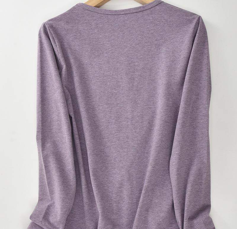 Plus Size Damen-Herbsttop mit Rundhalsausschnitt - 95 % Lycra-Baumwolle, hochelastisch, lange Ärmel, warm.