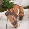 Women Wedge Slippers Summer 2025 New Fashion Slippers Open Toe Breathable Sandals Comfortable Buckle Woman Shoes Slides Women