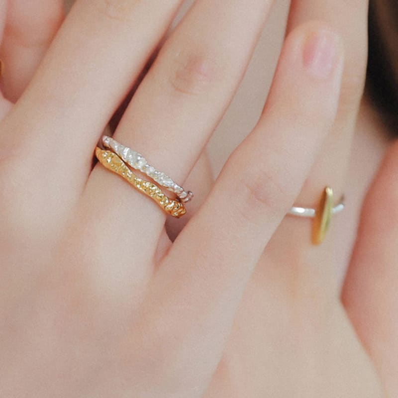 J.Lauren Daily Texture Slim Silver Ring R0678