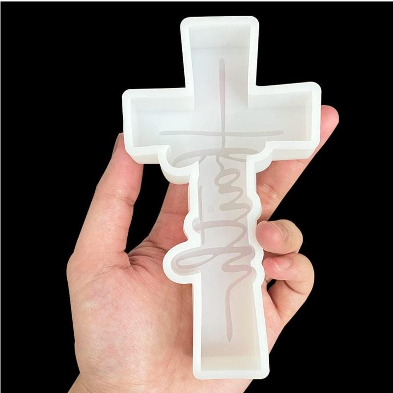 Faith Cross Pendant Resin Mold, Religious Silicone Mold for Making Freshie, Soap, Resin, Candles, Candy, DIY Cross Decoration