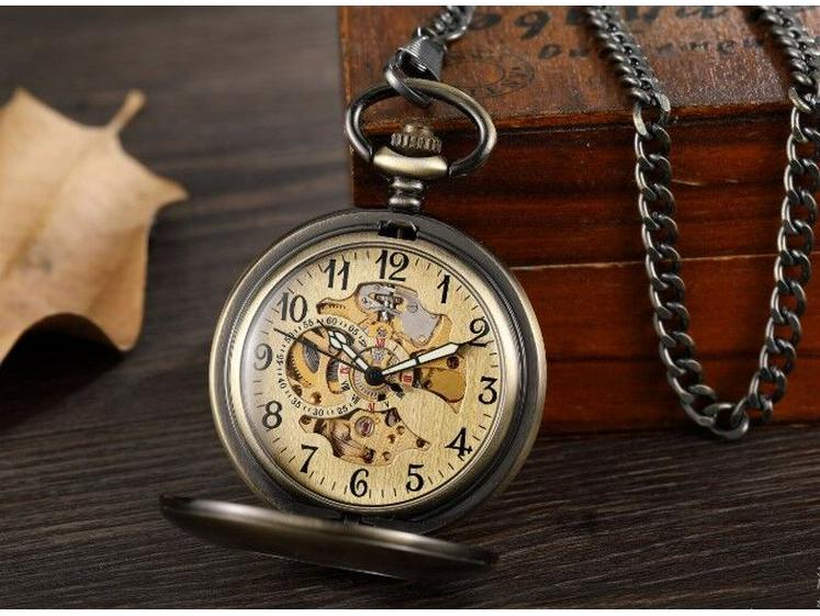 Vintage Double-Lid Polished White Metal Mechanical Pocket Watch - Glossy Student Gift & Commemorative