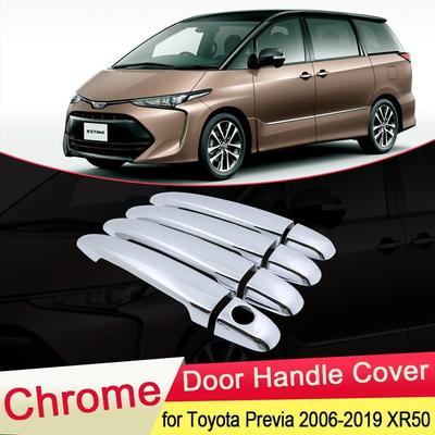 For Toyota Previa Tarago Estima Aeras XR50 2006~ Chrome Door Handle Cover Trim Car Set Styling Accessories 2007 2008 2009