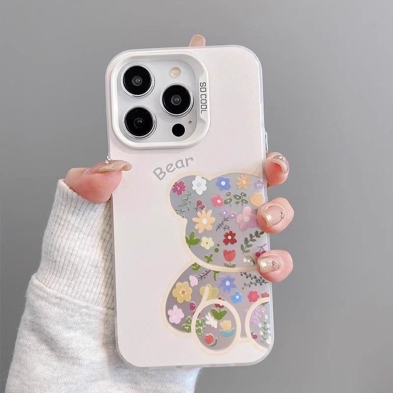 IMD Flower Rabbit Suitable for iphone11promax Mobile Phone Case Bear Apple 11 Protective Case Color Silver 11ins