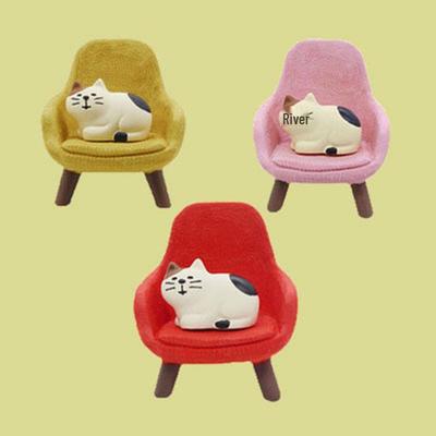 ZAKKA Cute Cat Heart Sofa Chair Miniature Resin Ornament