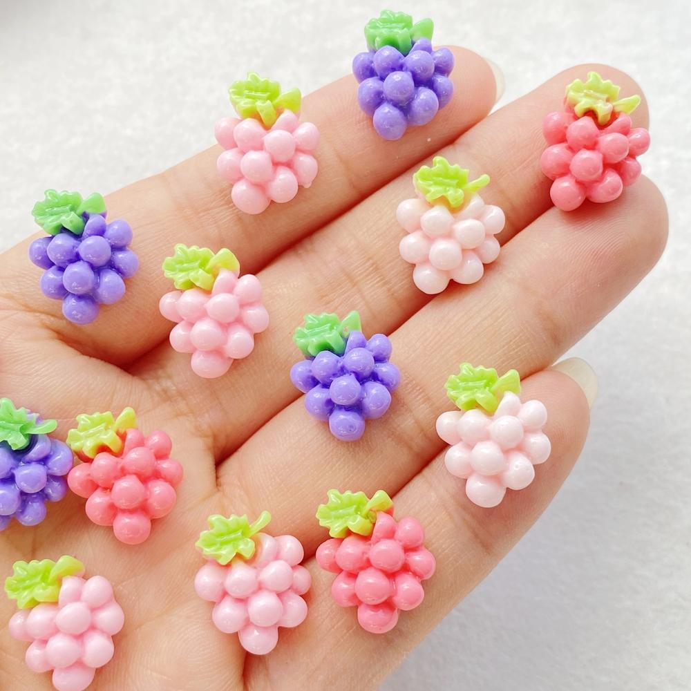 20PCS Vibrant Resin Cute fruit grapes With for Scrapbooking, Wedding Decor & DIY Jewelry Making Accessories