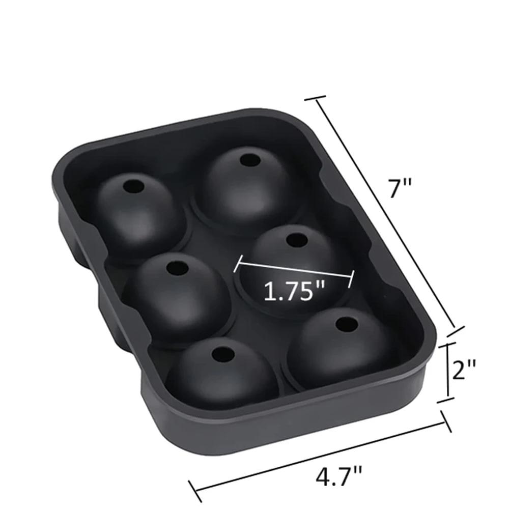 Ice Cube Trays Silicone Sphere Ball Maker with Lid for Whiskey and Cocktails Bourbon Reusable and BPA Free