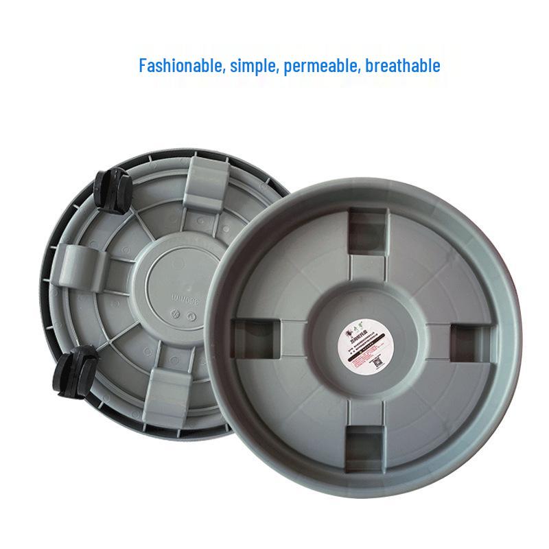 Large Round Flower Pot Base with Casters - Thickened Mobile Plant Tray