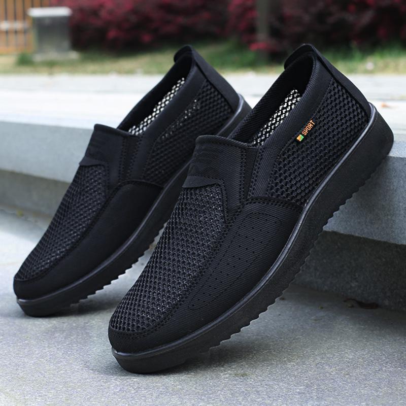 Men's Breathable Mesh Slip-On Shoes, Spring-Summer, Casual Plus Size