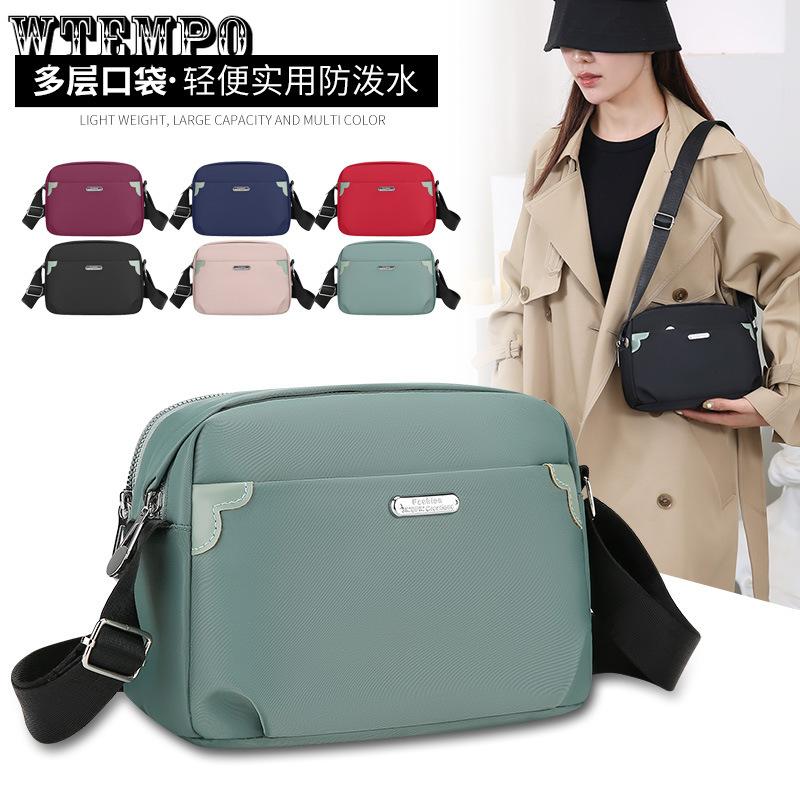 Women's Crossbody Bag Simple Single Shoulder Bag Lightweight Nylon Casual Bag
