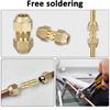 2Pcs Brass Pipe Fitting Connector Coupler 3/8Inch and 1/4Inch Copper Pipe Butt Joint Double Nipple Easy Tightening