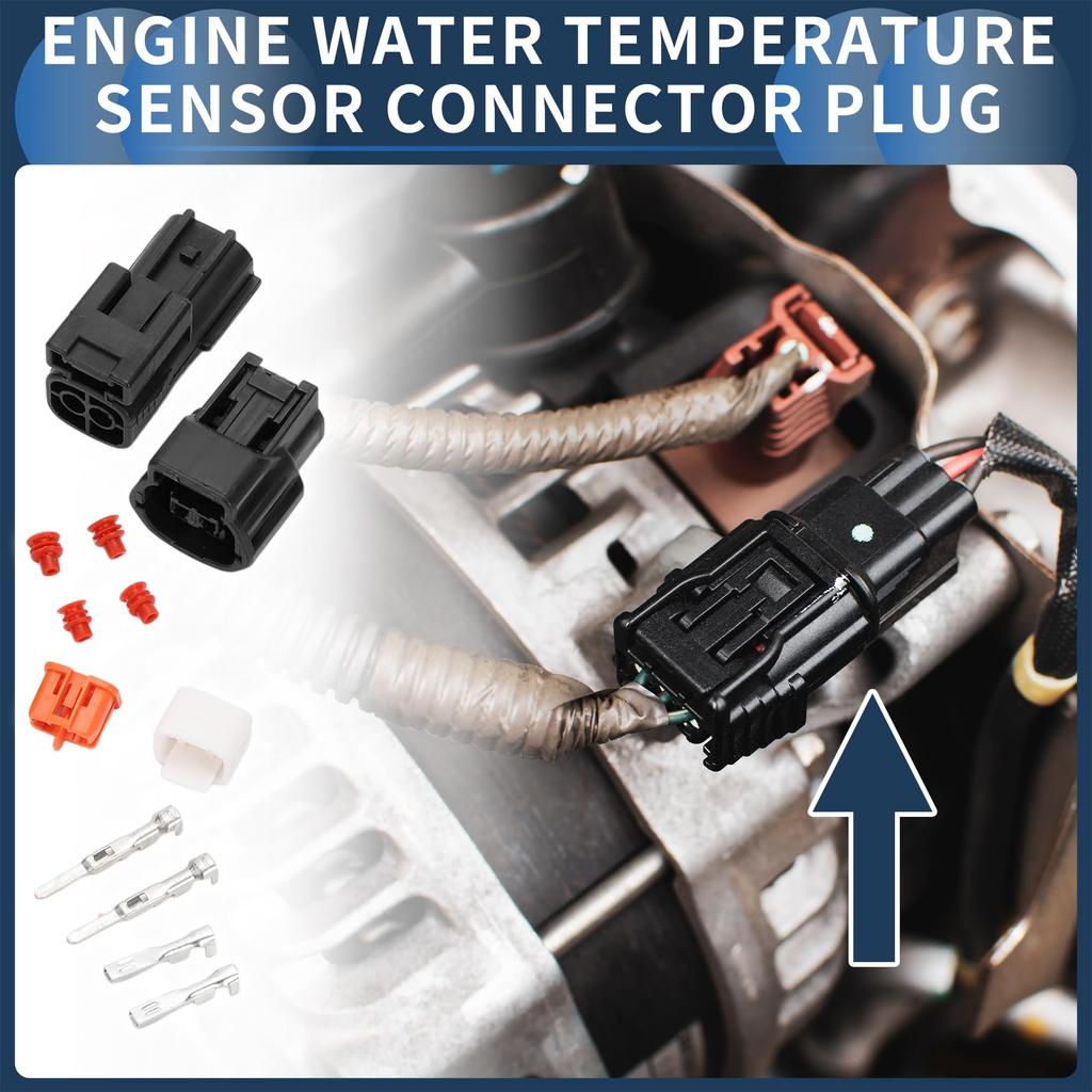 INFINAUTO 2 Pin Engine Temperature Sensor Connector Plug 2.2mm Series Female Male Wire