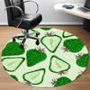1pc Cactus Pattern Office Round Area Rug, Indoor Mat Suitable For Office, Under Office Chairs Bedroom Living Room Home Decor, Room Deco