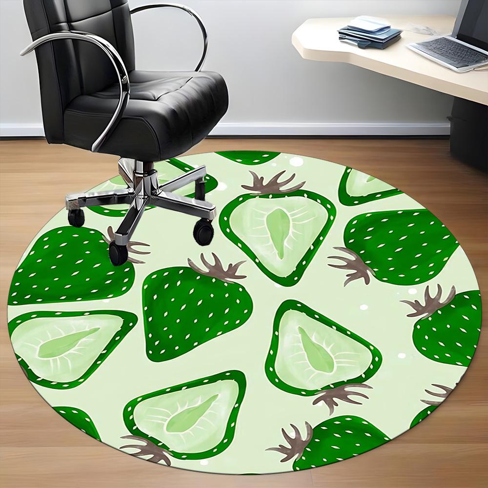 1pc Cactus Pattern Office Round Area Rug, Indoor Mat Suitable For Office, Under Office Chairs Bedroom Living Room Home Decor, Room Deco