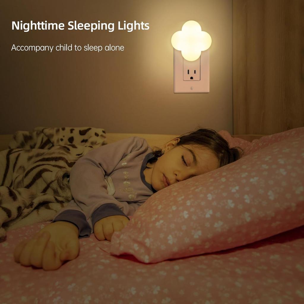 Plug In Night Light Remote Control LED Nightlight, 2 Pcs Dimmable Lamp, 3 Colors, Timer 15/30/60 Min Wall Lighting for Baby Nursery, Bedroom, Kid