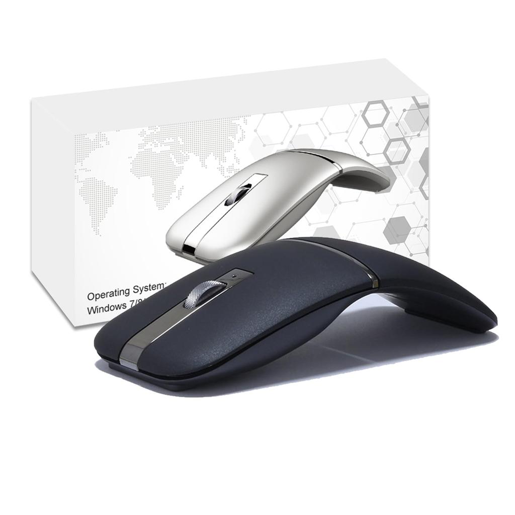 IPO Wireless Mouse with Rotating Arc, Quiet, 3 Buttons, Compact, Ultra-Thin, Lightweight, Dual Bluetooth, Rechargeable, High Precision, Aluminum