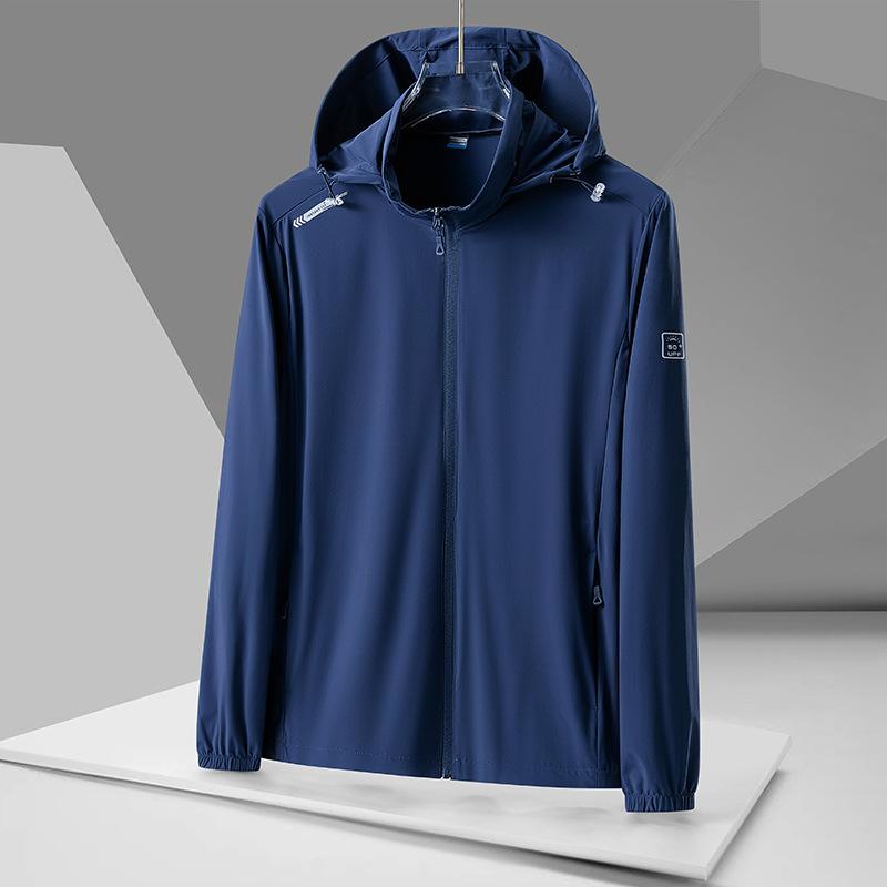 1011 Summer New Sunscreen Clothing Men's Ultra-thin and Breathable Outdoor Ice Silk Sunscreen Clothing Thin Skin Clothing Trendy Brand Jacket