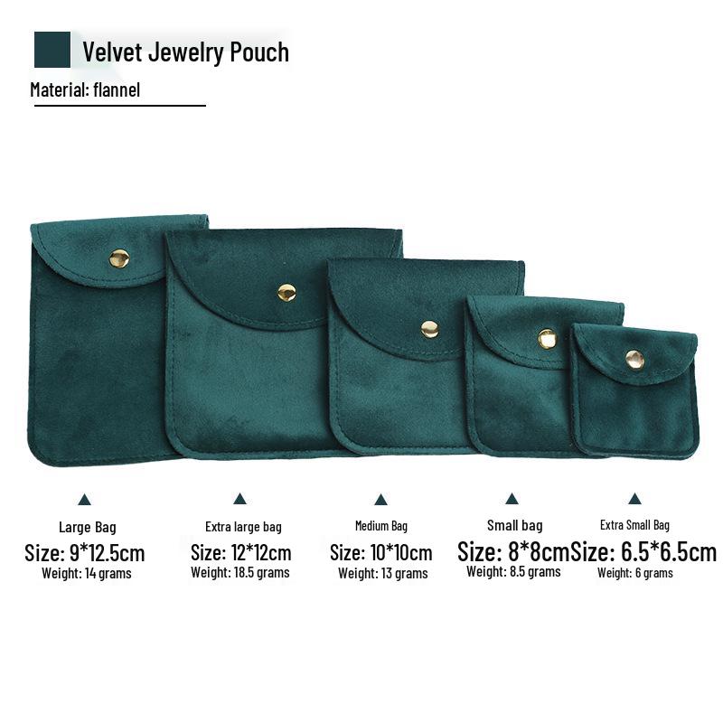 Velvet Jewelry Storage Bag with Snap Button - Necklace & Ring Organizer