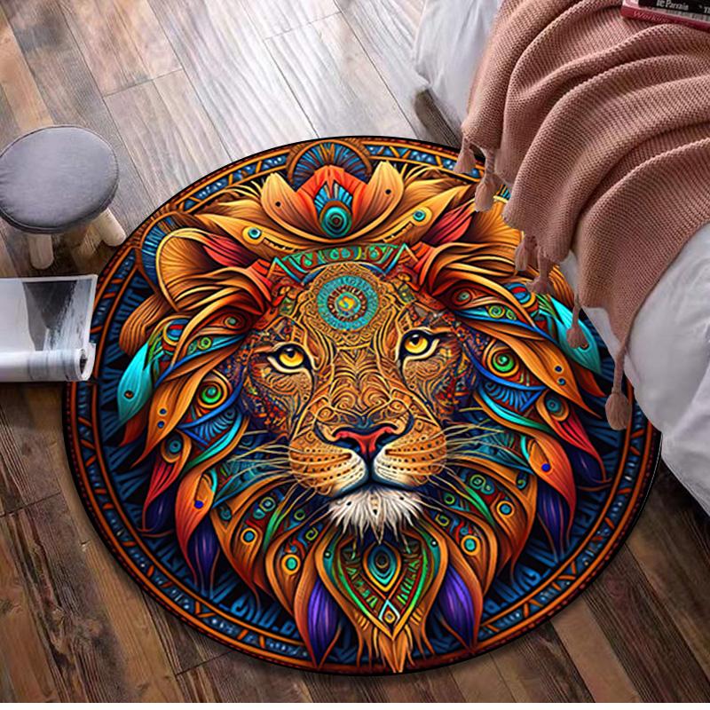Animal Circular Rug - Office Decorative Carpet For Living Room Bedroom Door Mat Floor Rug Computer Chair Area Rug