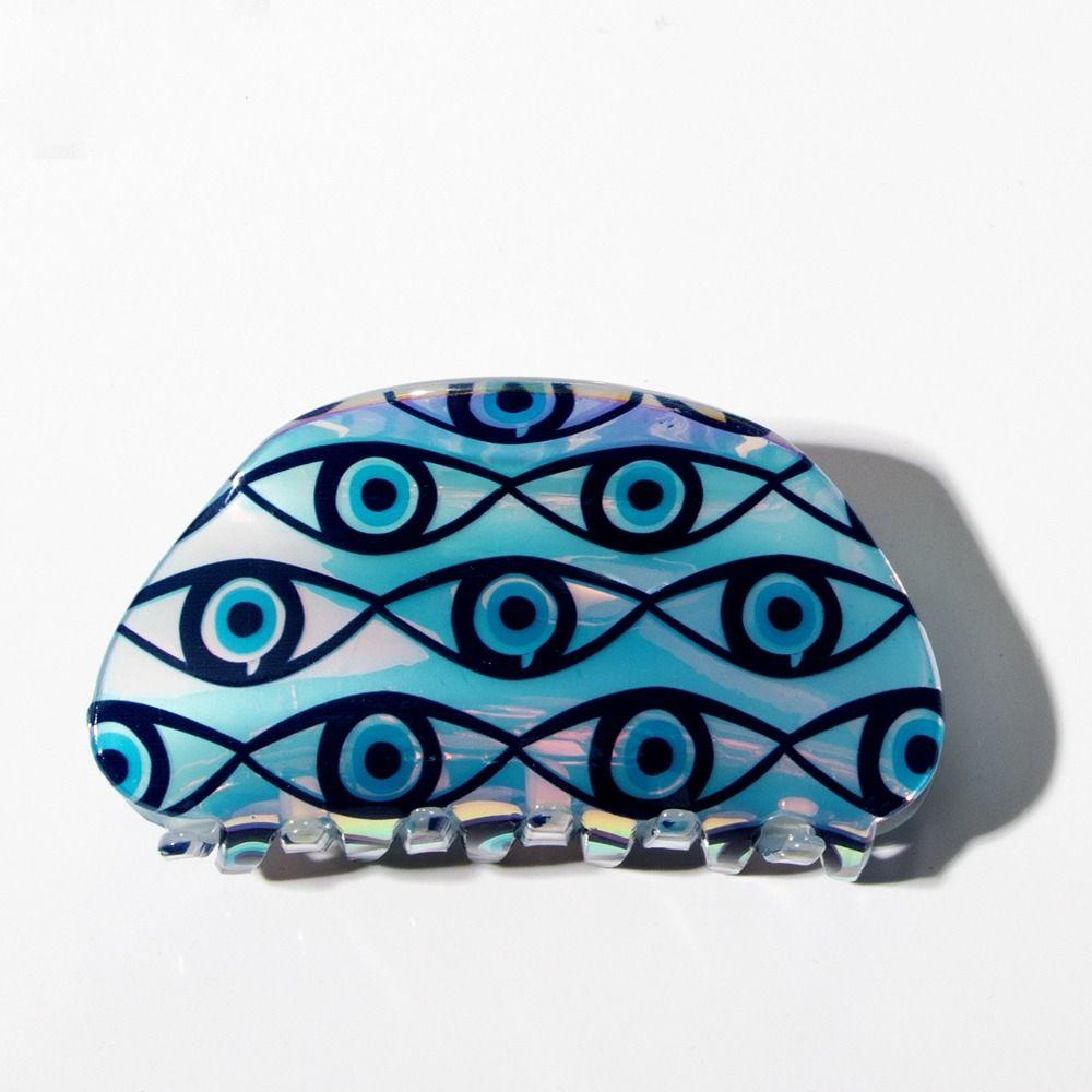 Kroean Style Blue Devil's Eye Shark Clip Hair Clip Blue Demon Eye Hair Claw Cute   Streetwear