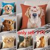 Golden Retriever Cushion Cover Linen Pillow Case Soft Breathable Protective Couch Room Decoration