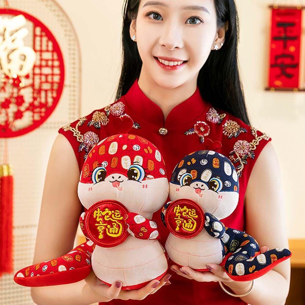 Plush Snake Year Mascot Toy Cute Lucky Snake Doll Plushies  Company Annual Meeting
