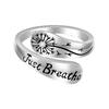 Just Breathe Dandelion Ring Adjustable Zinc Alloy Hope Ring Inspirational Dandelion Ring Encouragement Gift for Women Mother's Day Birthday