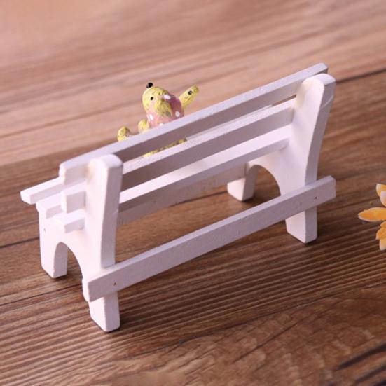 Miniature Park Bench Realistic Tiny Wooden Garden Seats for Micro Landscape Dollhouse Fairy Garden Accessory