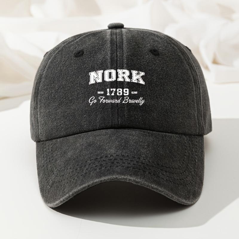 NORK Printed Baseball Cap Retro Washed Casual Running Mountain Climbing Sports Baseball Cap Hip-hop Cap Adjustable чёрный