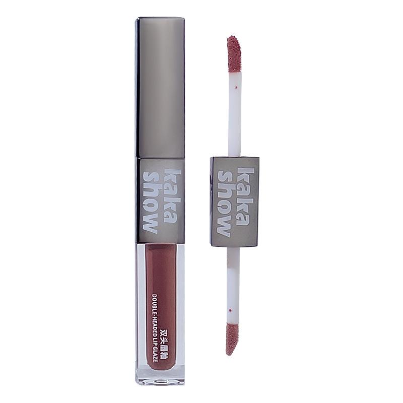 Double-ended Lip Glaze, Watery Velvet Matte Whitening Lipstick, Moisturizing Lip Mud Cosmetics