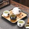 HIGHAWK Tea Tray, Bamboo Plate with Water Storage, Tea Tray for Tea Ceremony Utensils, Resin Plate, Storage, Removable Plate, Hollow, Drainable