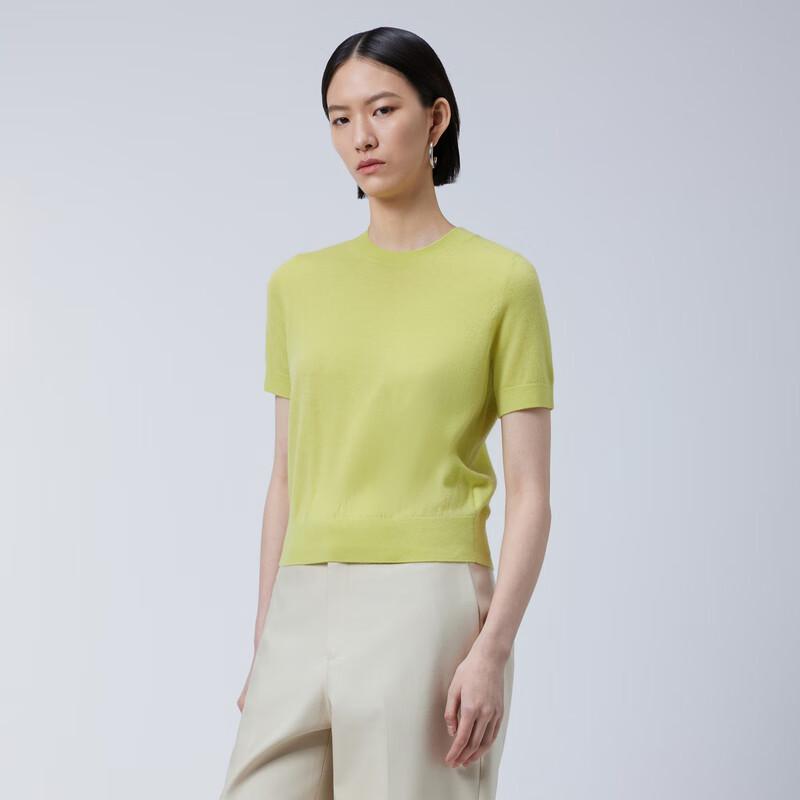 JNBY Women's 2024 Spring Cashmere Knit Short Sleeve Top