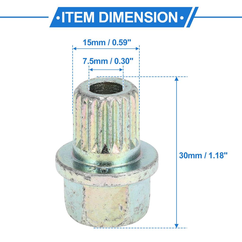 VekAuto BMW Compatible Wheel Lock Nuts, Durable 36/20PT Galvanized Alloy Steel Silver Tone Anti-Theft Screw Nut Removable Key Socket