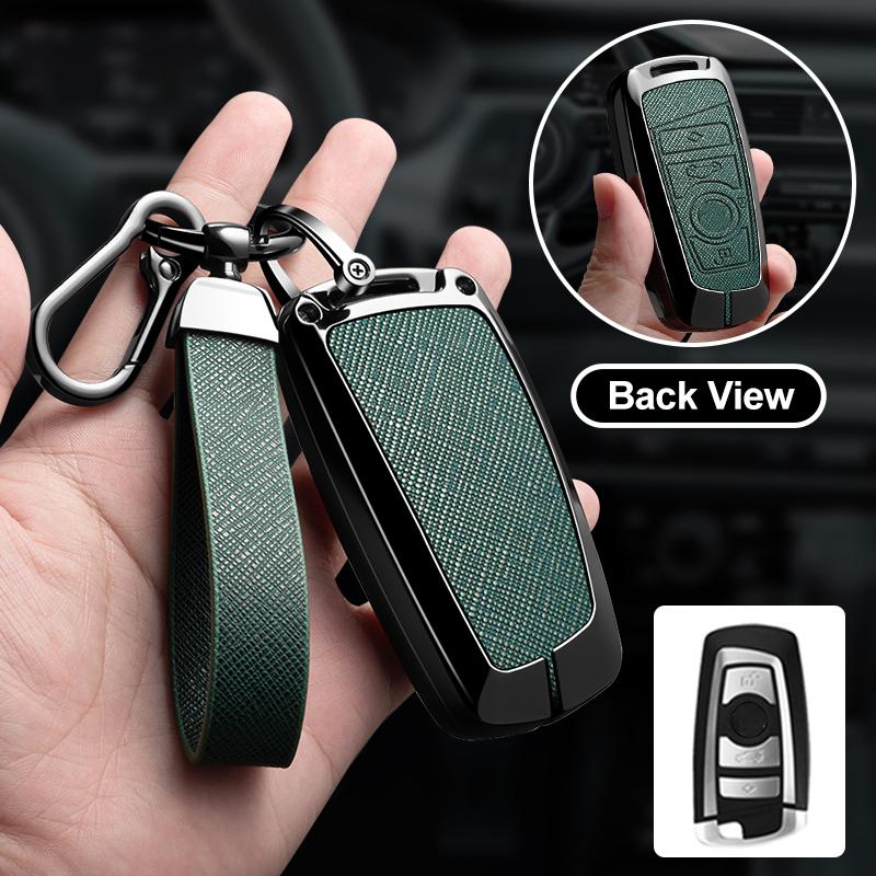 Zinc Alloy Leather Car Key Fob Case For Bmw 1 3 5 7 Series 530I X1 X3 X4 X5 F10 F15 F16 F20 F30 F18 F25 M3 M4 E34 Auto Parts